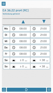 Bluetooth-Zeitschaltuhr, Wochenplan