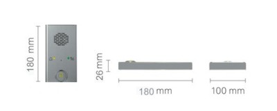 Aufzug-Notrufgerät 2W-Q, Abmessungen