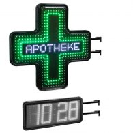 Apothekenkreuz, doppelseitig, Außenwerbung für Apotheke